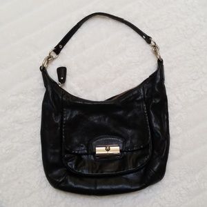 Coach black leather hobo purse bag